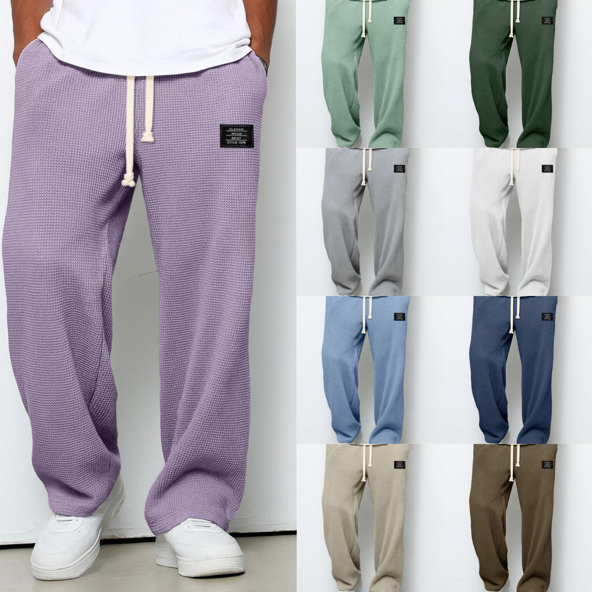 Lässige Herren Pants mit verstellbarem Bund und praktischen Taschen - 12 - Atelier-Zofia