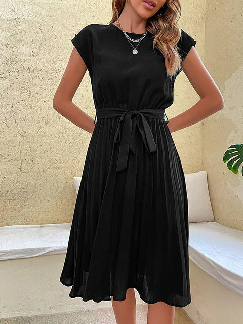 Sophie – Kurzärmeliges plissiertes lässiges Minikleid für den Sommer 2026