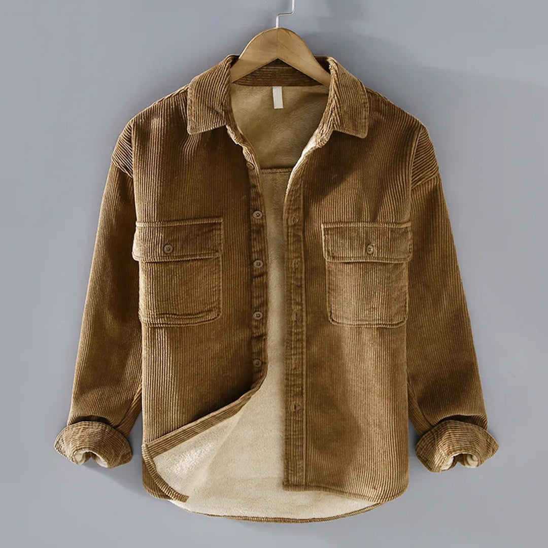 Elegante Herren Cordjacke mit Knöpfen und praktischen Taschen - J&B - 1 - Atelier-Zofia