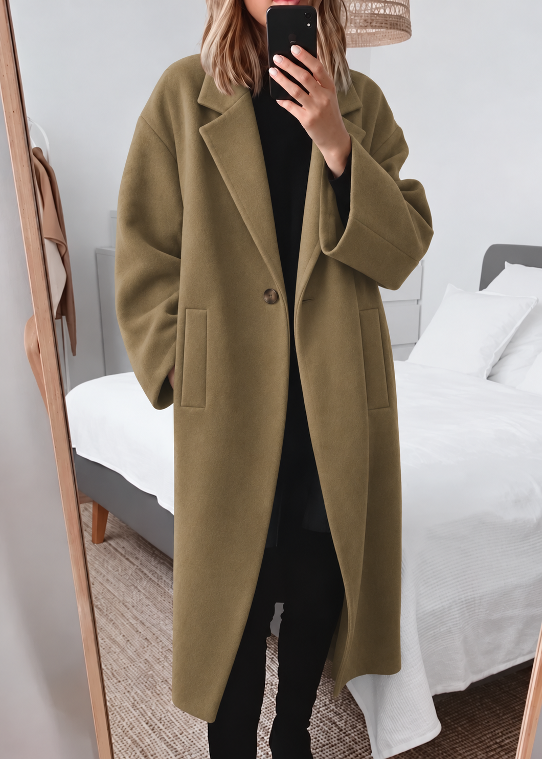 Damen Oversized-Mantel mit elegantem strukturierten Design | A&Z
