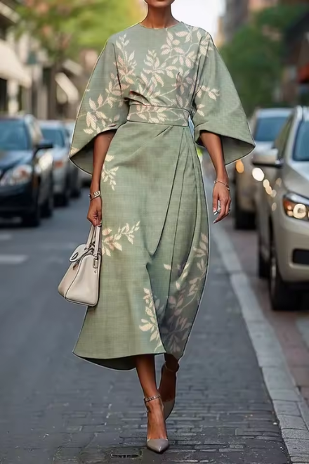 Alina – Elegant Floral Midi Dress for Women - Image 6