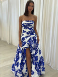 Paula – Elegant Draped Floral Maxi Dress for Women - Image 1