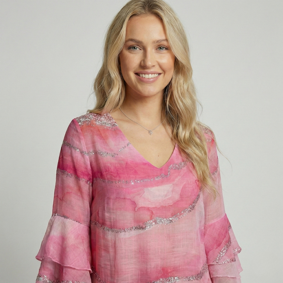 Johanna – Elegant Ripple Sleeve Mini Dress for Women - Image 4