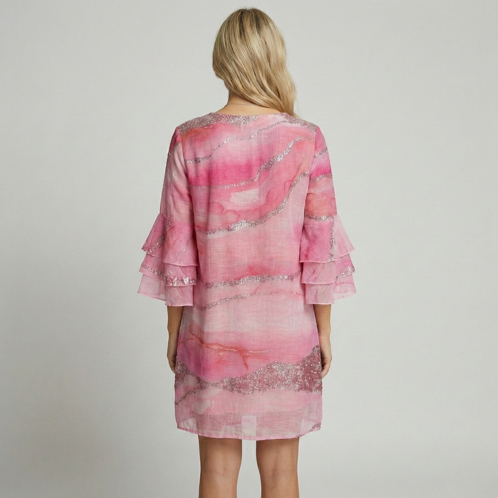 Johanna – Elegant Ripple Sleeve Mini Dress for Women - Image 3