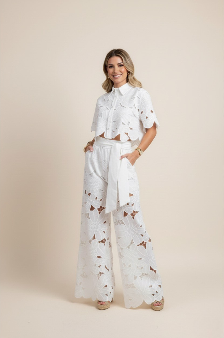 Claudia – Elegant Two-Piece Cut Out Summer Set for Women - Image 2