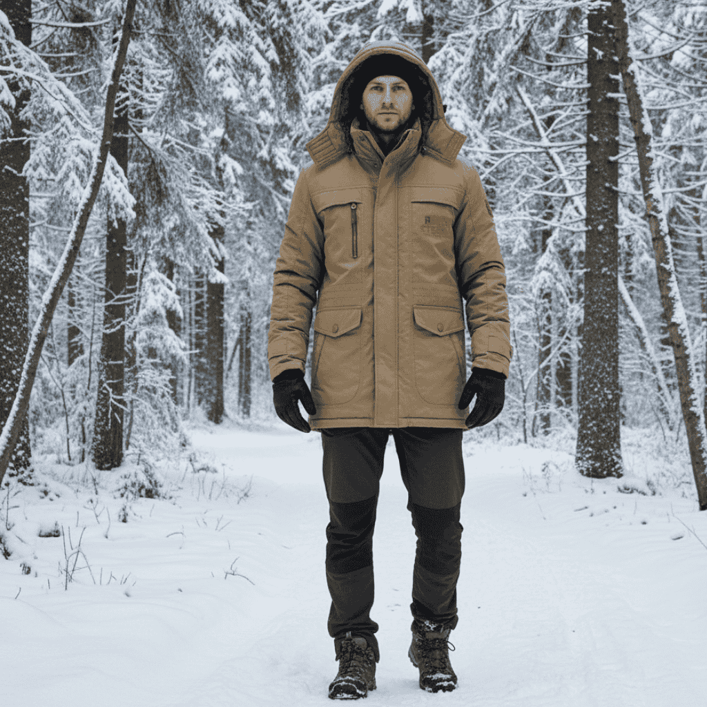 Herren Winterjacke mit Fleece-Futter und Abnehmbarer Kapuze - J&B - 11 - Atelier-Zofia