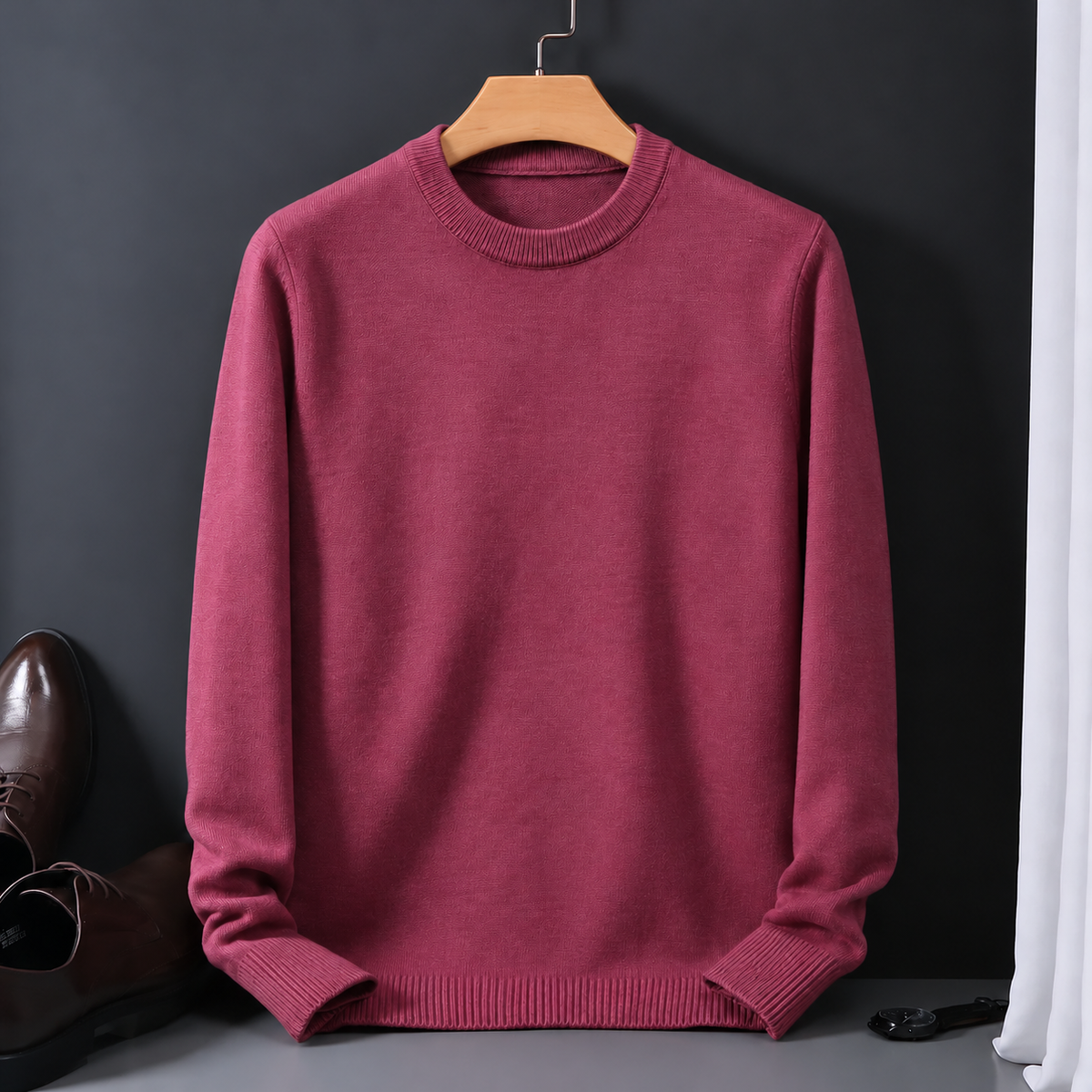 Eleganter Herrenpullover aus feinstem Kaschmir mit Rundhalsausschnitt | A&Z