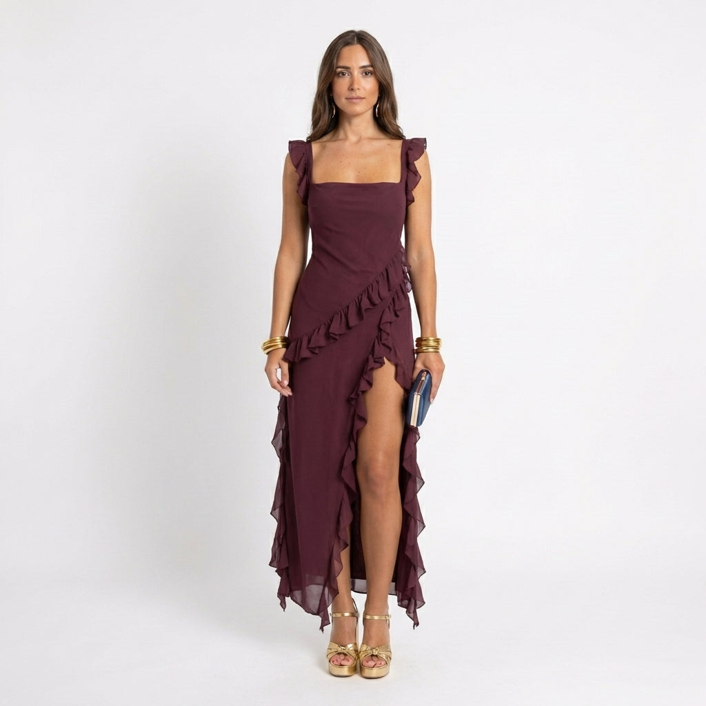 Maren – Elegant Ruffled Maxi Dress for women - Image 1