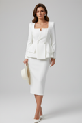 Christina – Women Square Neckline Modern Cut Dress - Image 2