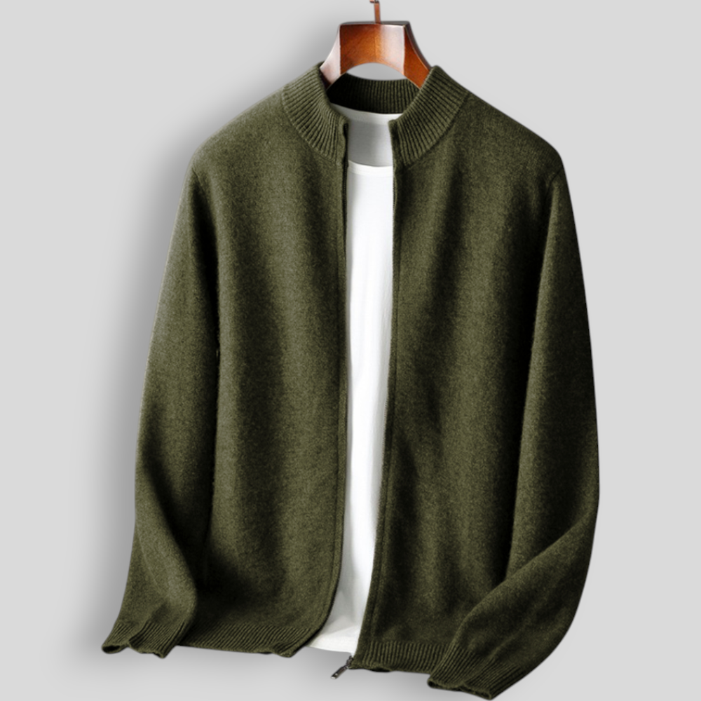 Stylische Herren-Bomberjacke mit sanfter Textur und praktischem Reißverschluss - J&B - 4 - Atelier-Zofia