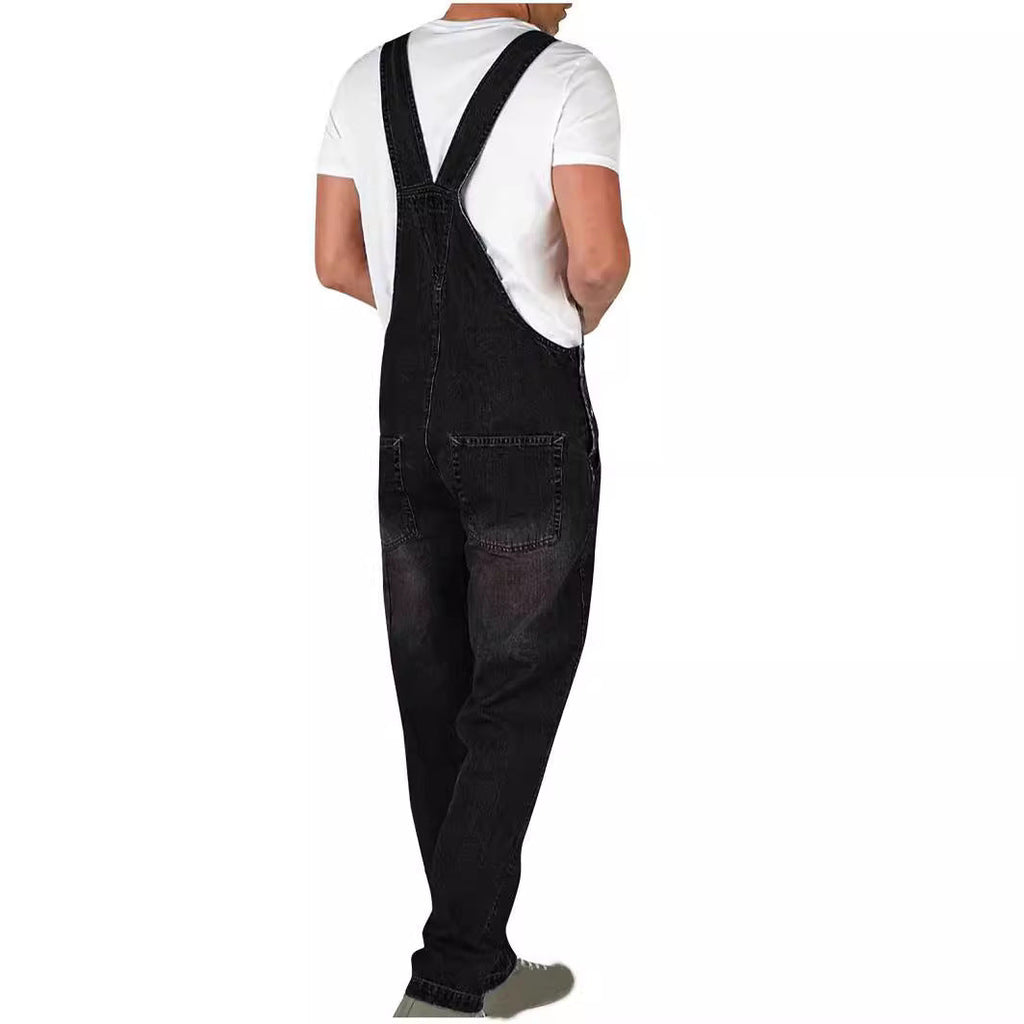 Jonas – Herren Robuste Denim-Latzhose mit Verstellbaren Trägern
