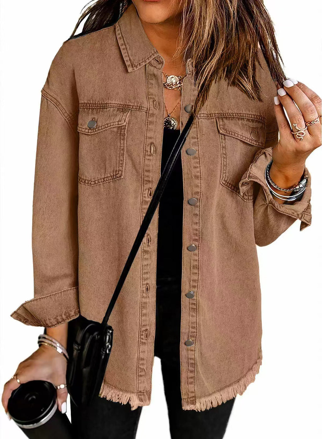 Martyna – Damska Koszula Jeansowa Oversize z Guzikami - 6 - Atelier-Zofia