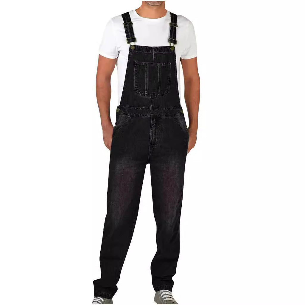 Jonas – Herren Robuste Denim-Latzhose mit Verstellbaren Trägern