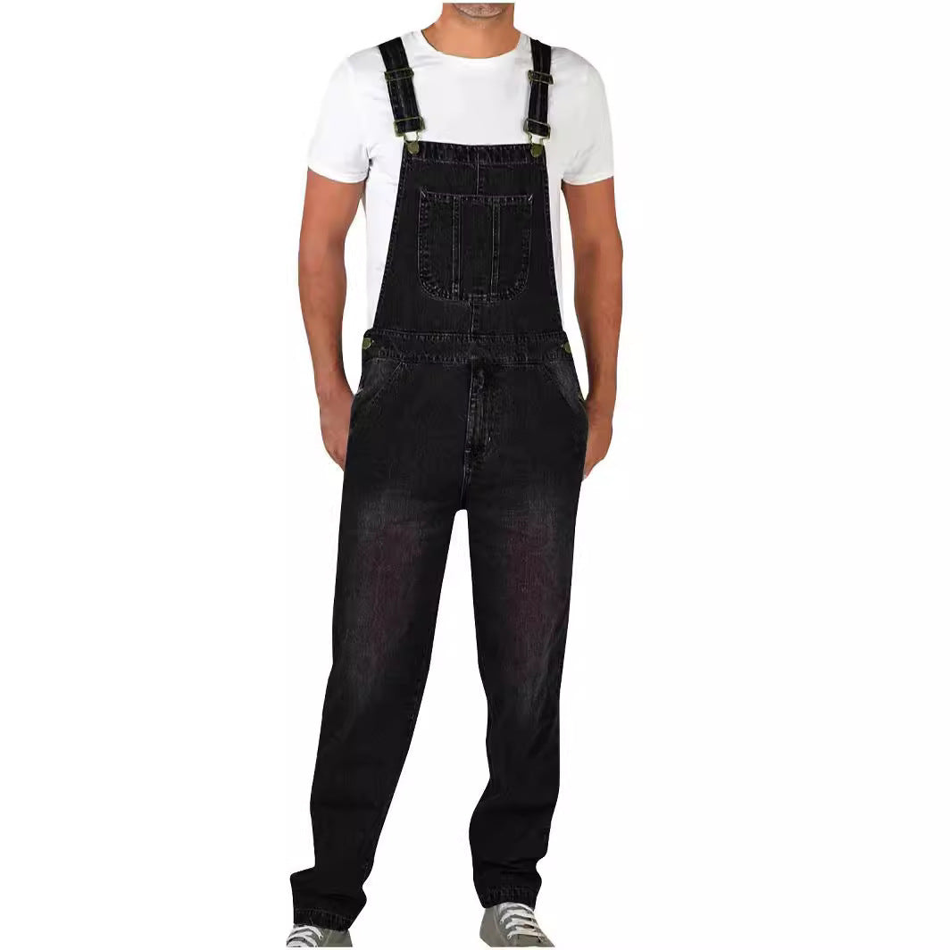 Jonas – Herren Robuste Denim-Latzhose mit Verstellbaren Trägern