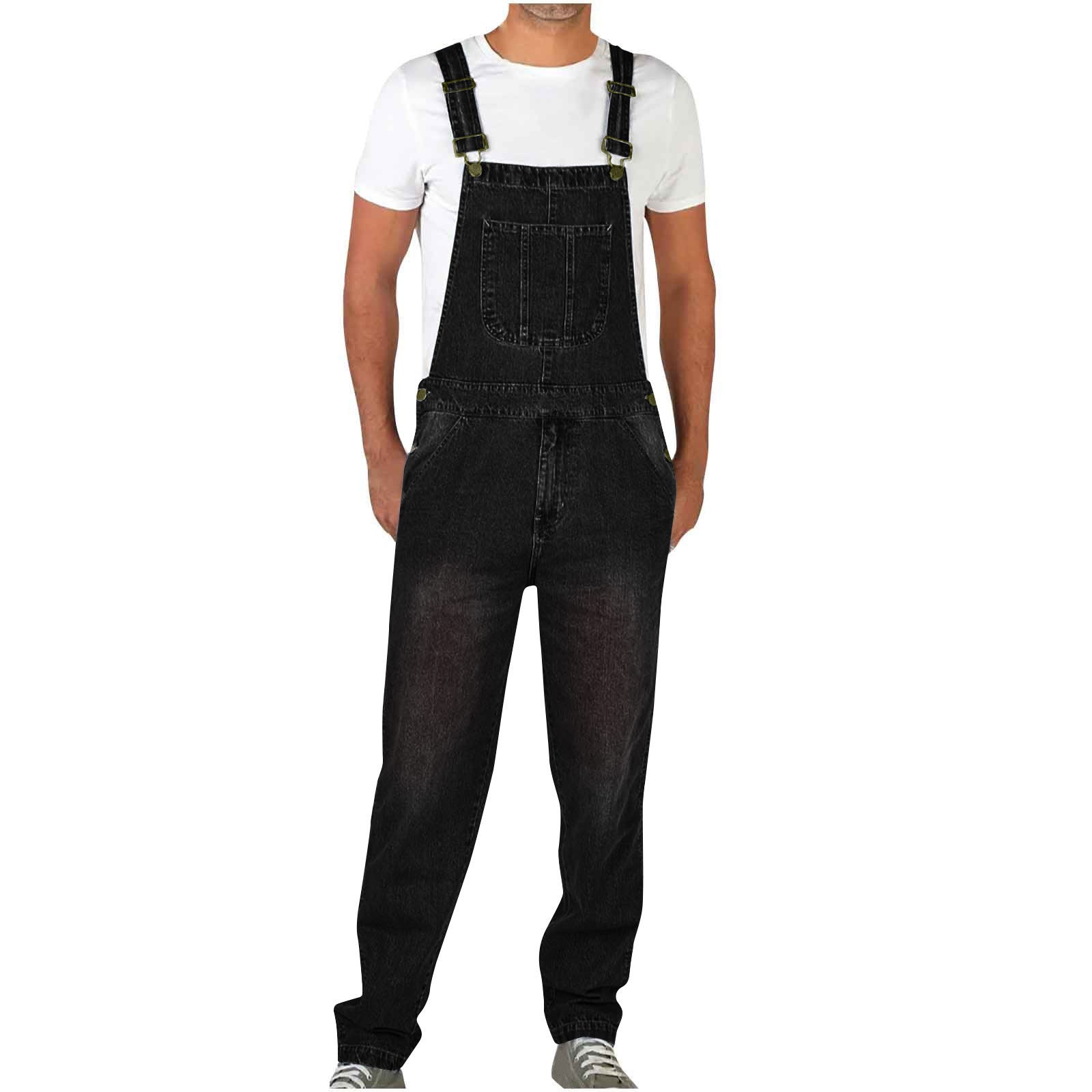 Jonas – Herren Robuste Denim-Latzhose mit Verstellbaren Trägern