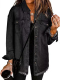 Martyna – Damska Koszula Jeansowa Oversize z Guzikami - 1 - Atelier-Zofia