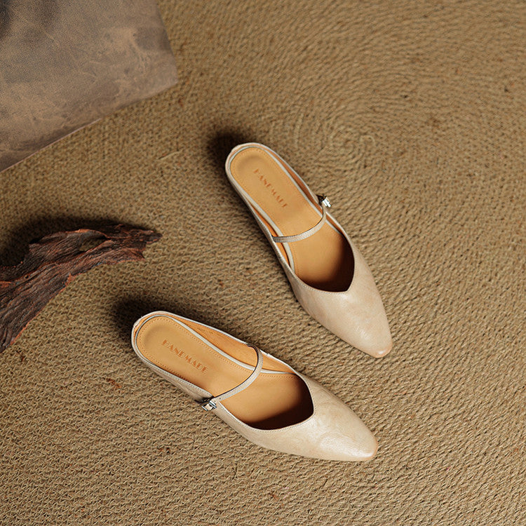 Elvira – Women Mules Pointed Toe Mary Jane Strappy Flats - Image 7