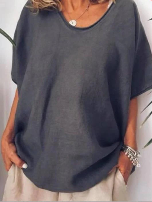 Mia – Classic Loose Fit Blouse for Women Short Sleeve - Image 6