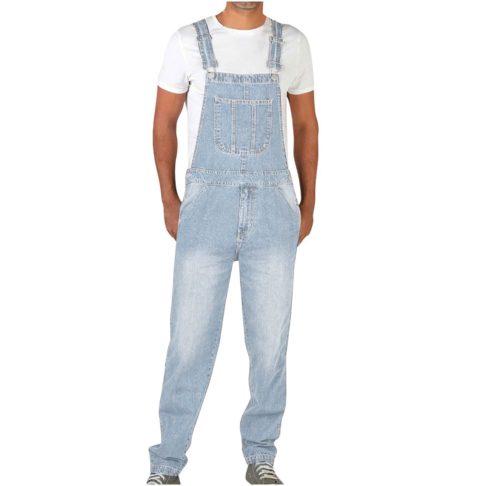 Jonas – Herren Robuste Denim-Latzhose mit Verstellbaren Trägern