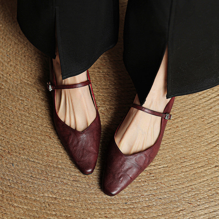 Elvira – Women Mules Pointed Toe Mary Jane Strappy Flats - Image 10