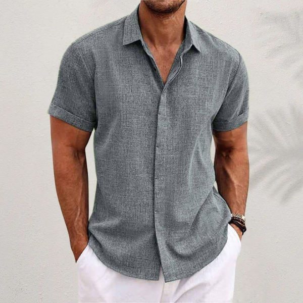 Manuel – Men’s Classic Linen Shirt Shirt - Image 3