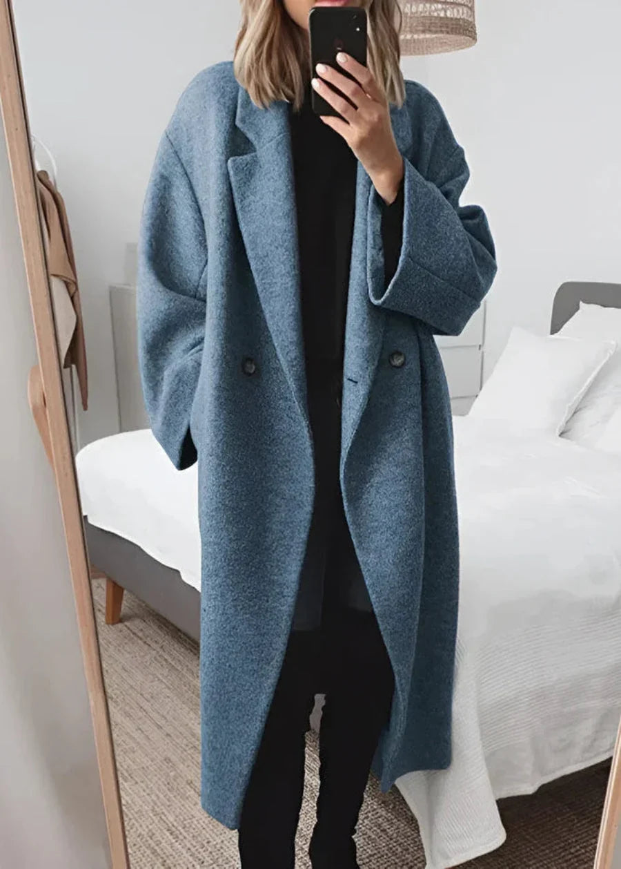 Damen Oversized-Mantel mit elegantem strukturierten Design - J&B - 3 - Atelier-Zofia