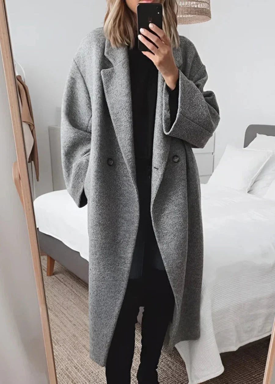 Damen Oversized-Mantel mit elegantem strukturierten Design - J&B - 4 - Atelier-Zofia