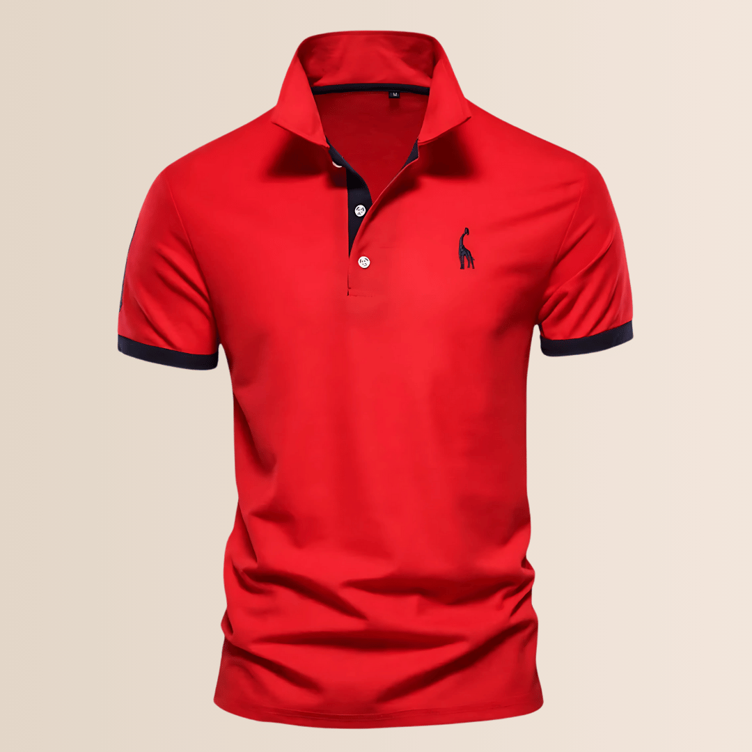 Oliver – Men's Cotton Polo Shirt with Stand-Up Collar - Image 6