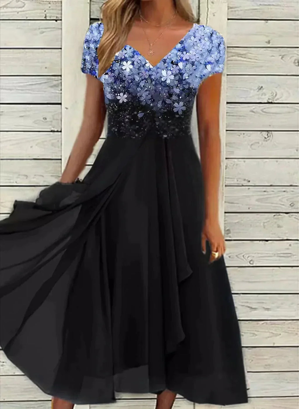 Isabella – Elegantes Midikleid mit V-Ausschnitt