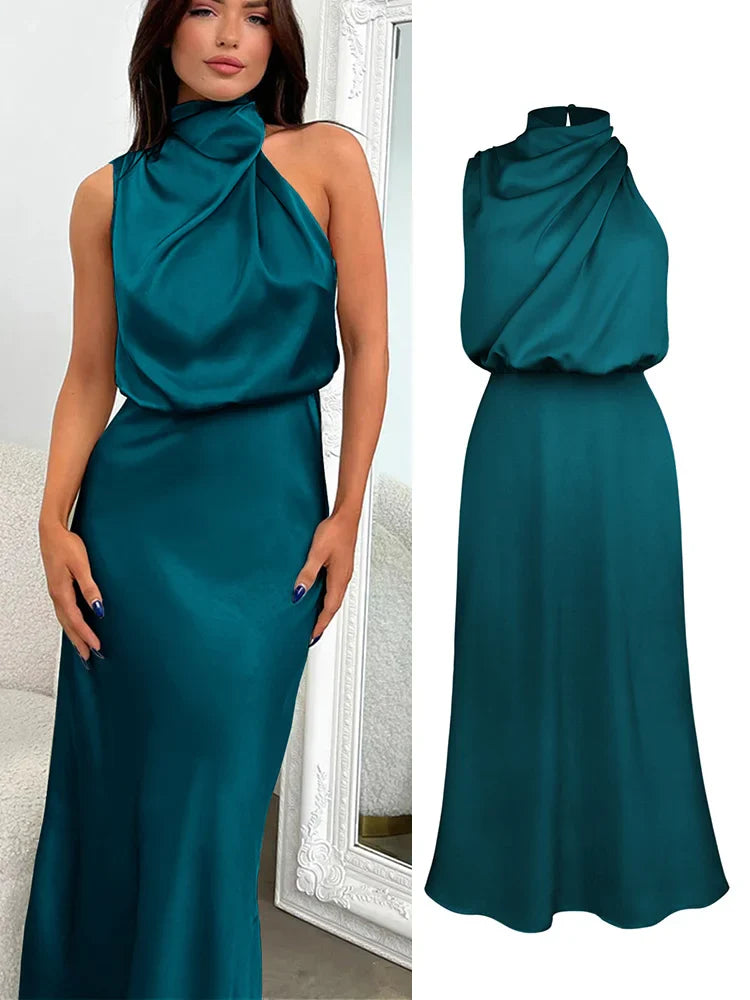 Susanne – Women Elegant with Draped Neckline Dress - Image 6