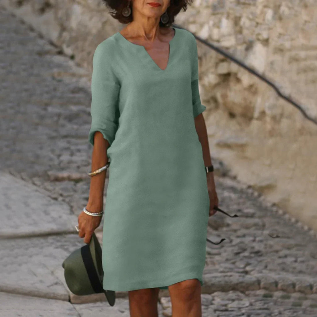 Nina – Women's dress with V-neck and 3/4 sleeves - Image 11