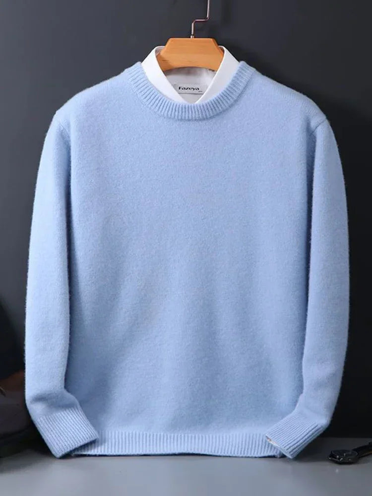Pullover Damen mit Rundhalsausschnitt und klassischem Schnitt - 8 - Atelier-Zofia