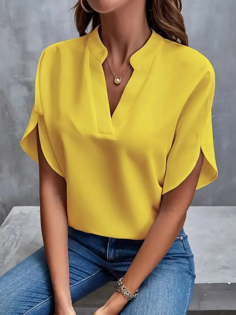 Emily – Stilvolle fließende Bluse mit V-Ausschnitt