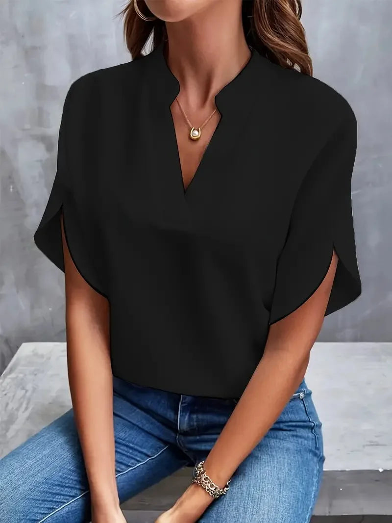 Emily – Stilvolle fließende Bluse mit V-Ausschnitt