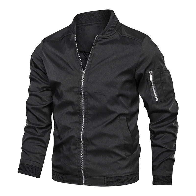 Schlanke Herren-Bomberjacke mit Reißverschluss - J&B - 14 - Atelier-Zofia