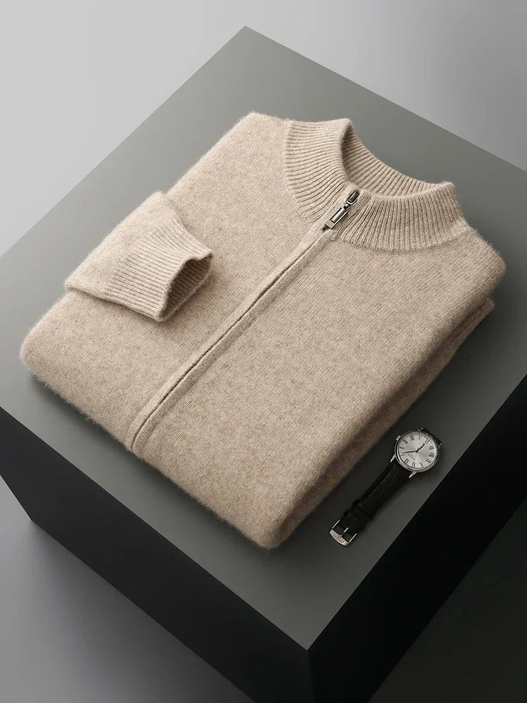 Stylische Herren-Bomberjacke mit sanfter Textur und praktischem Reißverschluss - J&B - 14 - Atelier-Zofia