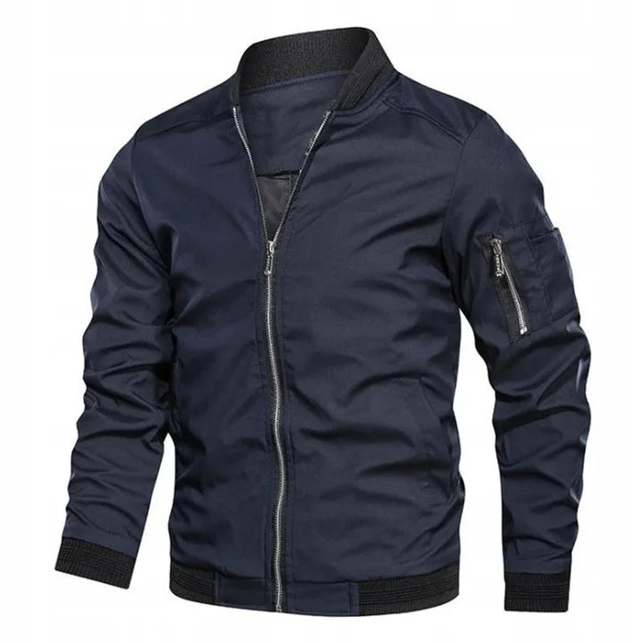Schlanke Herren-Bomberjacke mit Reißverschluss - J&B - 1 - Atelier-Zofia