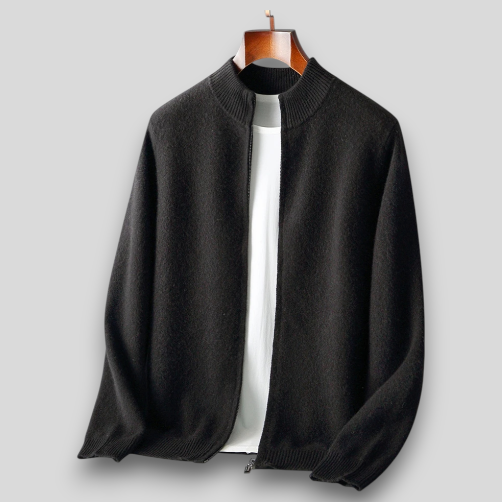 Stylische Herren-Bomberjacke mit sanfter Textur und praktischem Reißverschluss - J&B - 3 - Atelier-Zofia