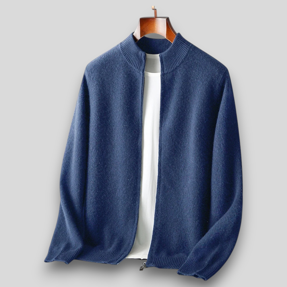 Stylische Herren-Bomberjacke mit sanfter Textur und praktischem Reißverschluss - J&B - 5 - Atelier-Zofia