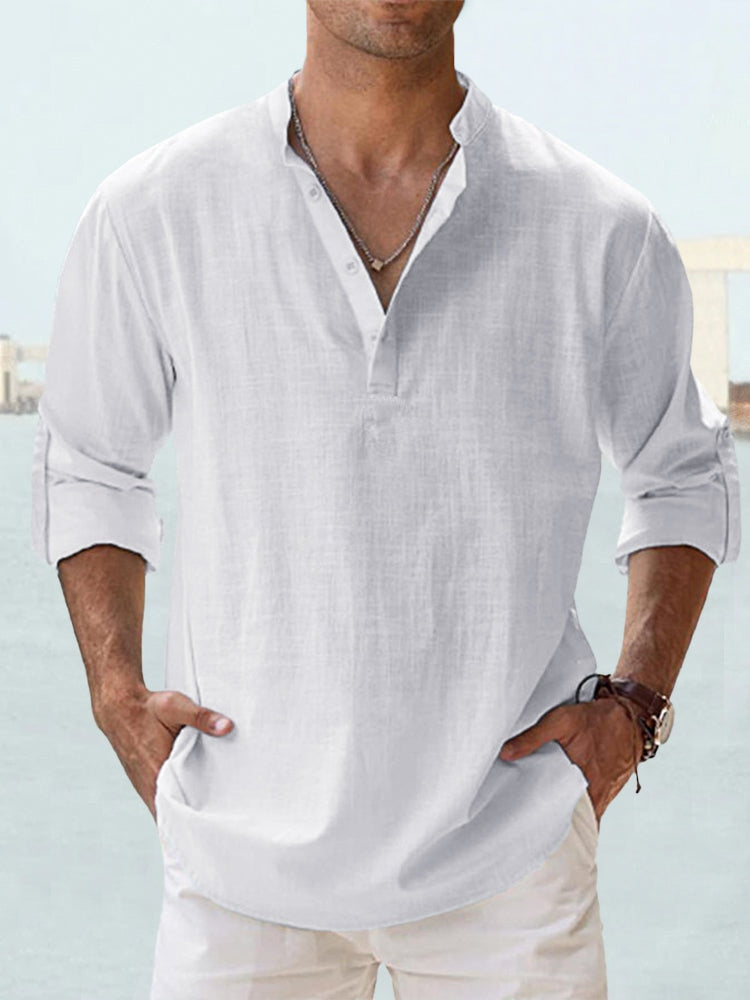 Lukas – Men's Relaxed Classic Long Sleeve Button Shirt - Image 7