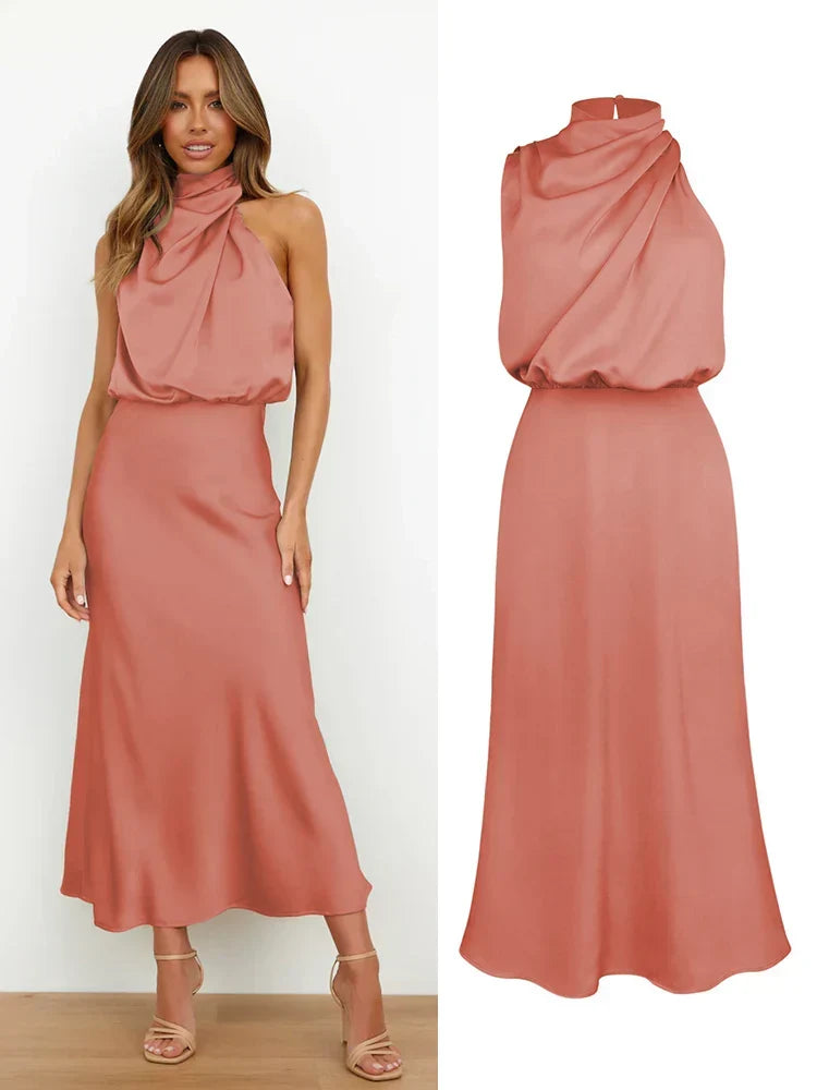 Maxikleid Damen mit Wickeloptik und schickem Kragen - 13 - Atelier-Zofia