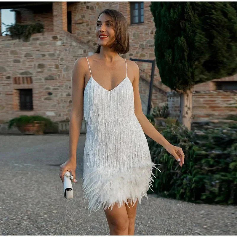 Mila – Women Fringe Detail Evening Dress - Image 2