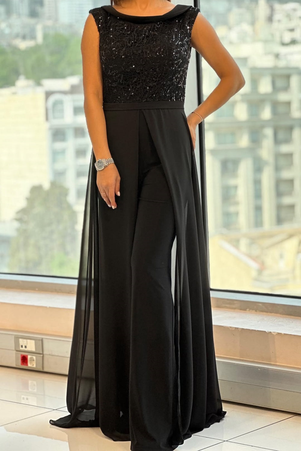 Sofía – Strukturierter Tüll-Jumpsuit