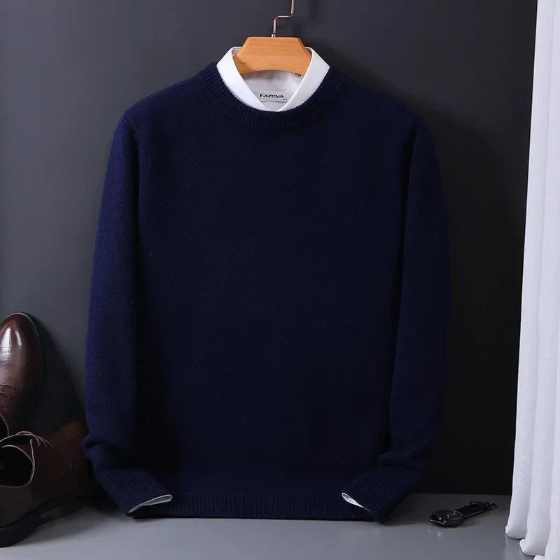Pullover Damen mit Rundhalsausschnitt und klassischem Schnitt - 7 - Atelier-Zofia