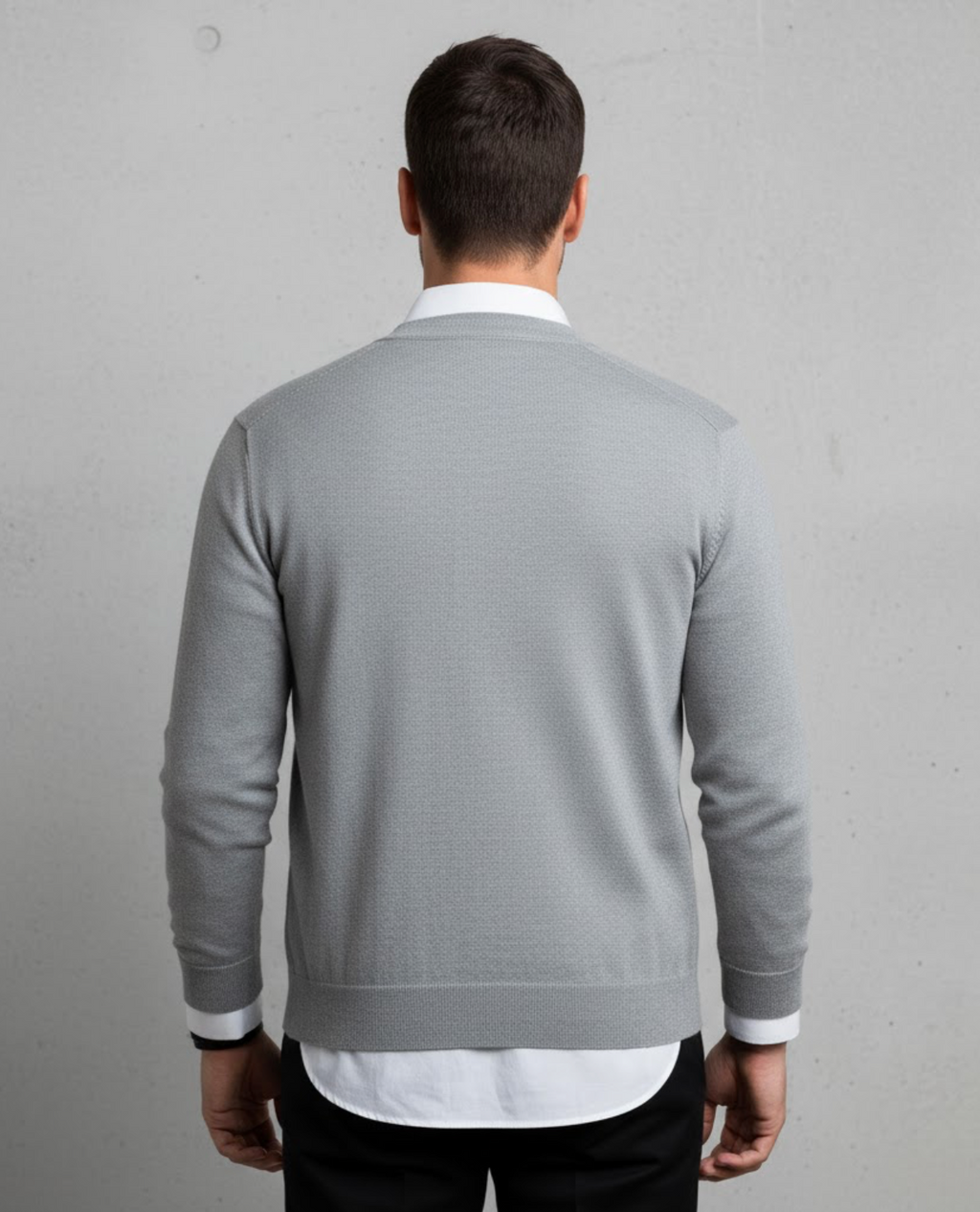 Elegante Herren-Strickjacke mit V-Ausschnitt und funktionalen Taschen - J&B - 2 - Atelier-Zofia