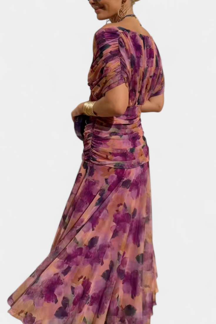 Paula – Elegant Off-Shoulder Draped Dress for Women - Image 9