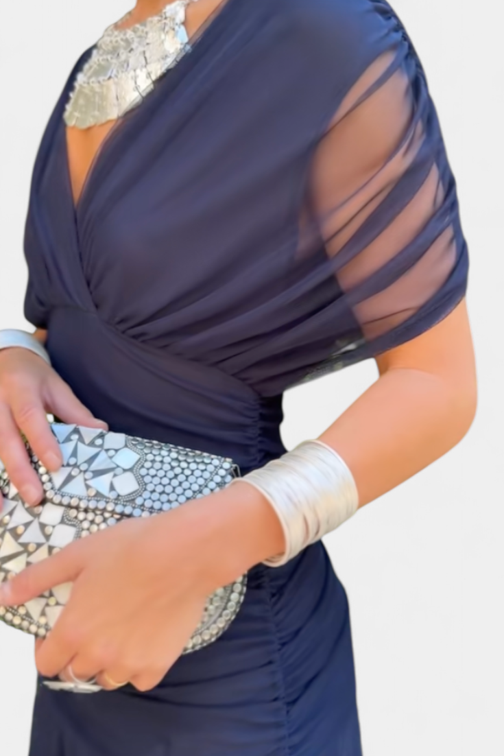 Paula – Elegant Off-Shoulder Draped Dress for Women - Image 20