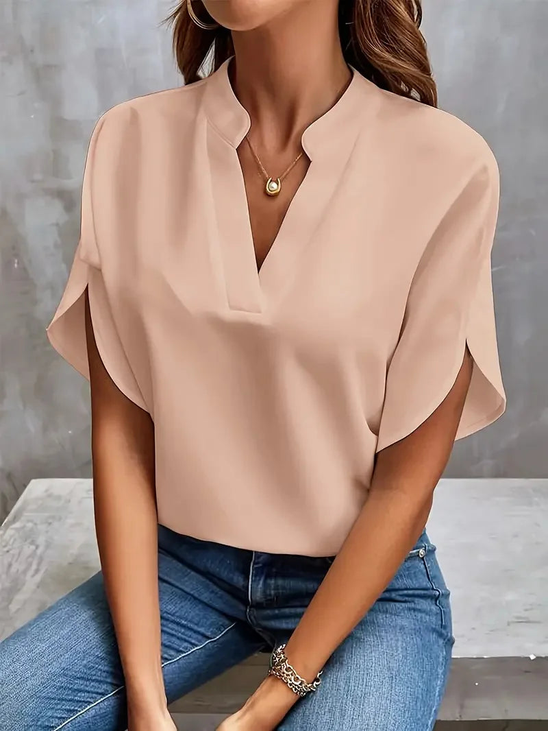 Emily – Stilvolle fließende Bluse mit V-Ausschnitt