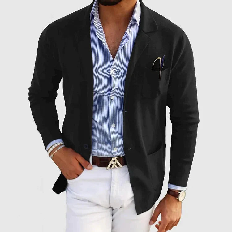 Maßgeschneiderter Herrenblazer mit Ein-Knopf-Verschluss - J&B - 3 - Atelier-Zofia