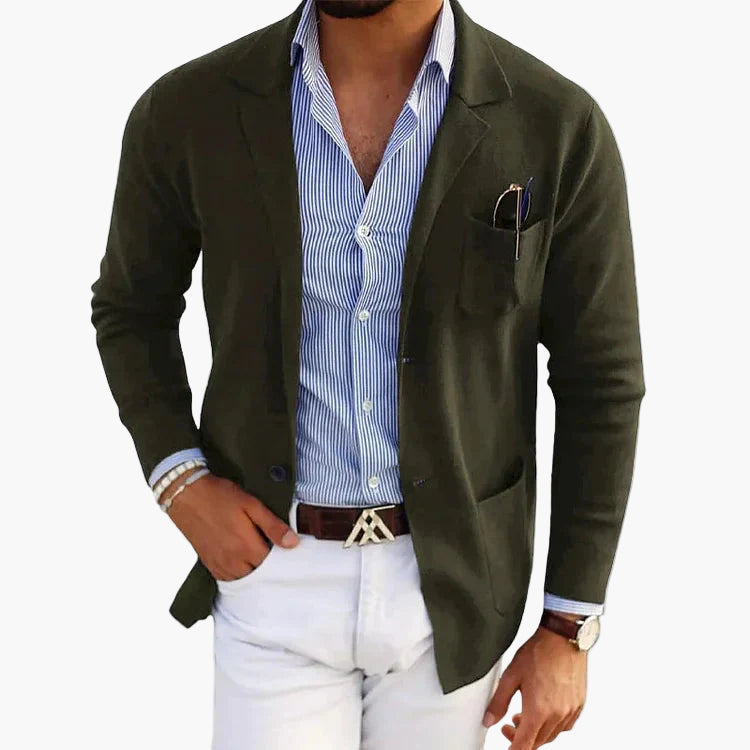 Maßgeschneiderter Herrenblazer mit Ein-Knopf-Verschluss - J&B - 5 - Atelier-Zofia